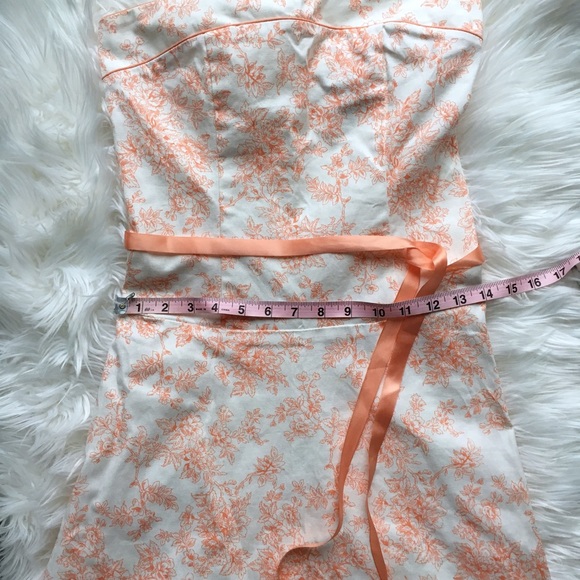 Strapless Peach & White Dress - Picture 5 of 7